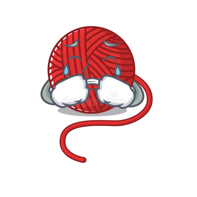 Sad of Red Wool Yarn Cartoon Mascot Style Stock Vector - Illustration of  needles, emoticon: 170277175