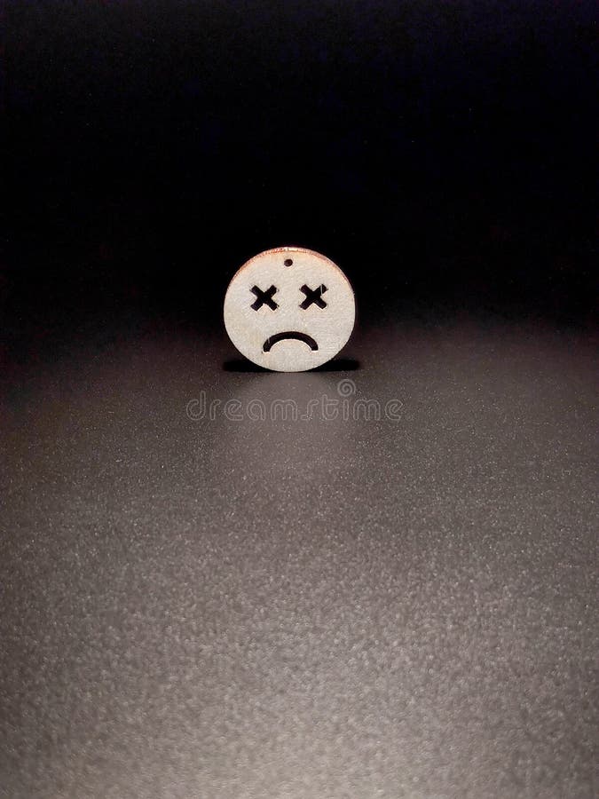 Sad Smiley Face On A Black Background Stock Photo Image Of Shape Emotion