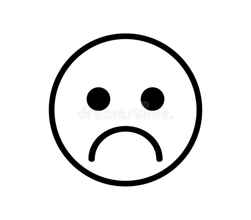 Sad Smiley Face Emoticon Line Art Icon Stock Vector Illustration Of Isolated Chat