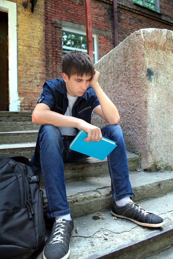 Sad Student with the Book royalty free stock photo