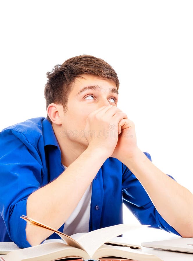 Sad Student with a Books royalty free stock photos
