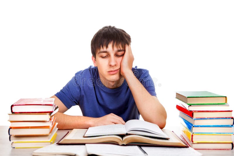 Sad Student with a Books stock photo