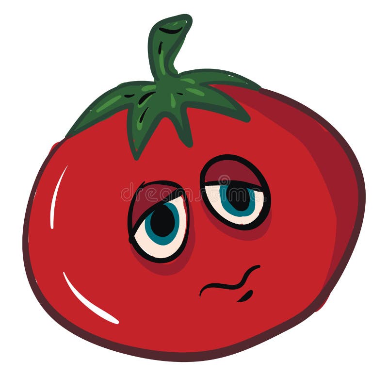 Sad Tomato Illustration Vector Stock Vector Illustration of nature