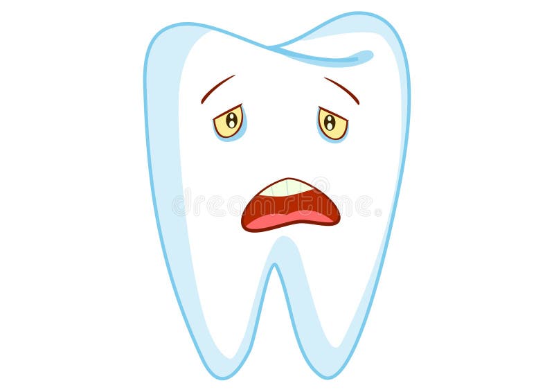 Sad Tooth Cartoon Character Illustration vector illustration