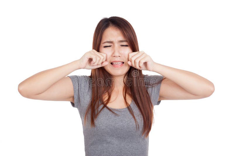 Sad Young Asian woman crying royalty free stock image Sad Young Asian woman crying royalty free stock image