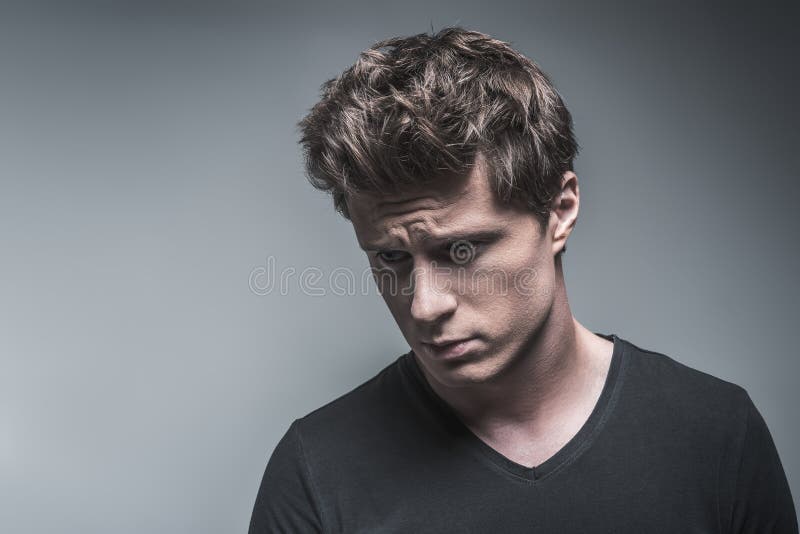 Frustrated Guy is in Trouble Stock Photo - Image of lifestyle, pensive ...