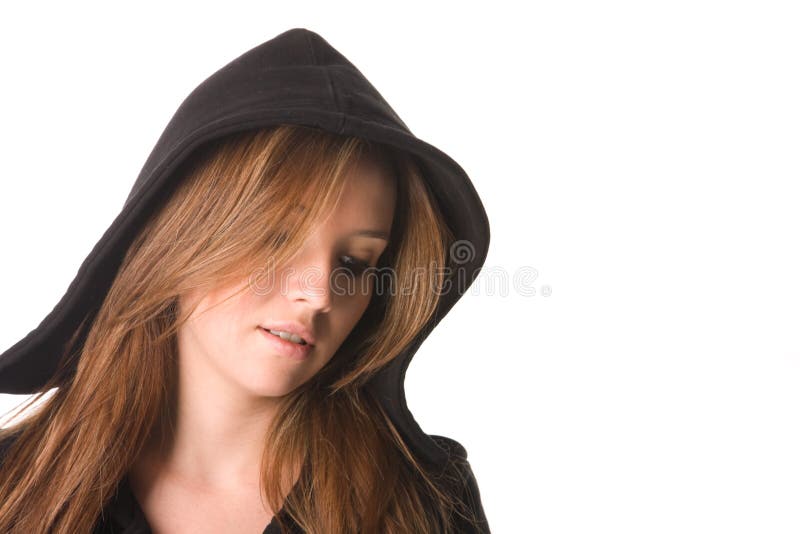Sad young woman stock photo