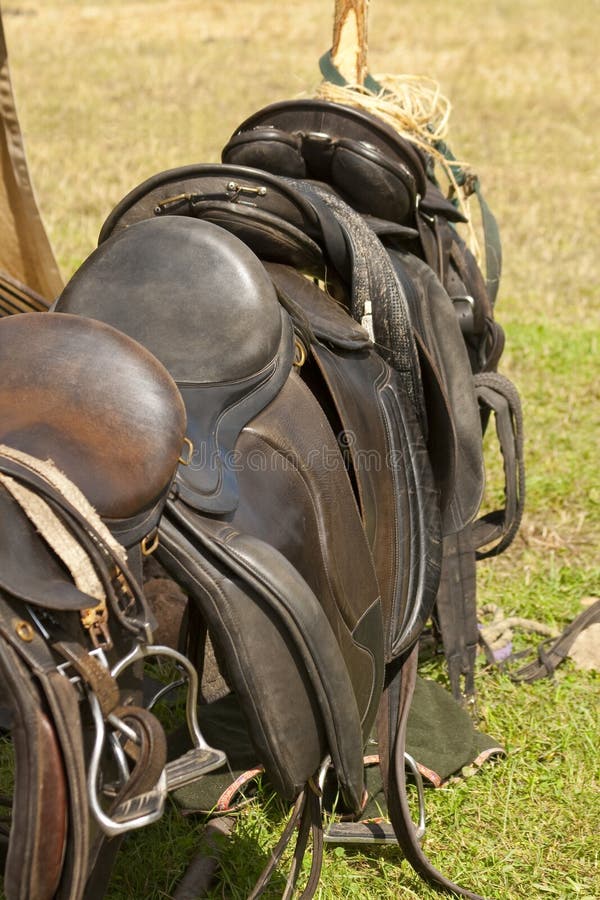 Saddles royalty free stock images
