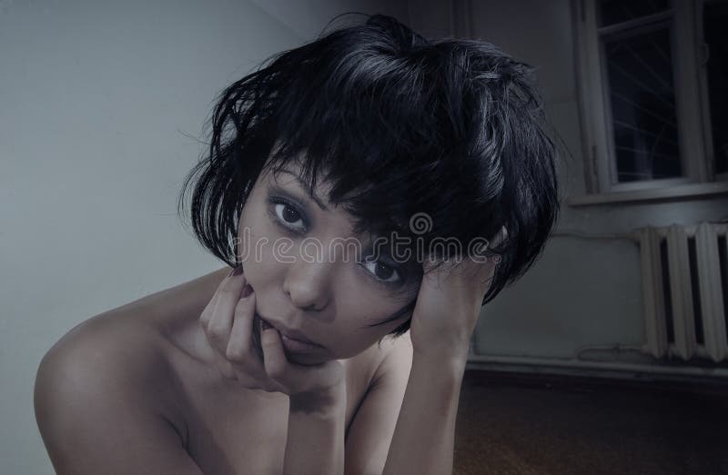 Sadness in the flat stock photography