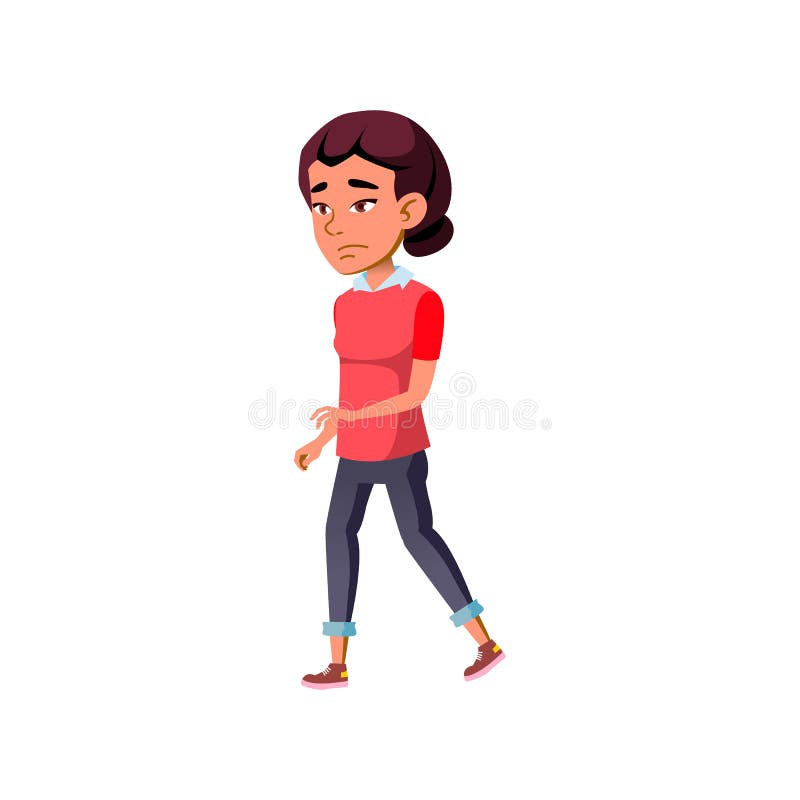 Sadness Girl Child Going from School with Bad Mark Cartoon Vector Stock  Vector - Illustration of student, young: 220877819