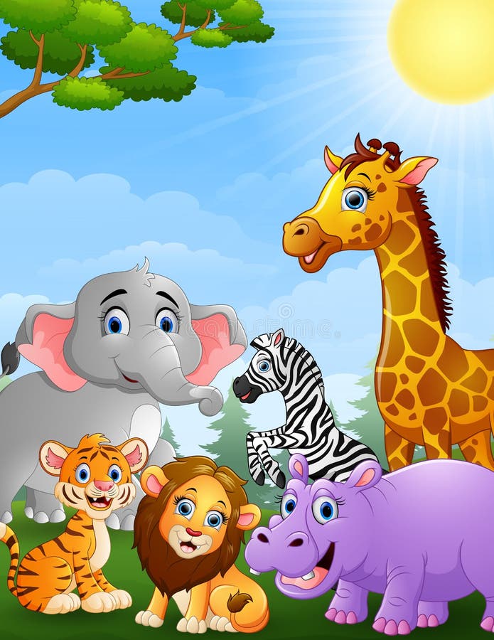 Safari animals cartoon stock vector. Illustration of giraffe - 79089946