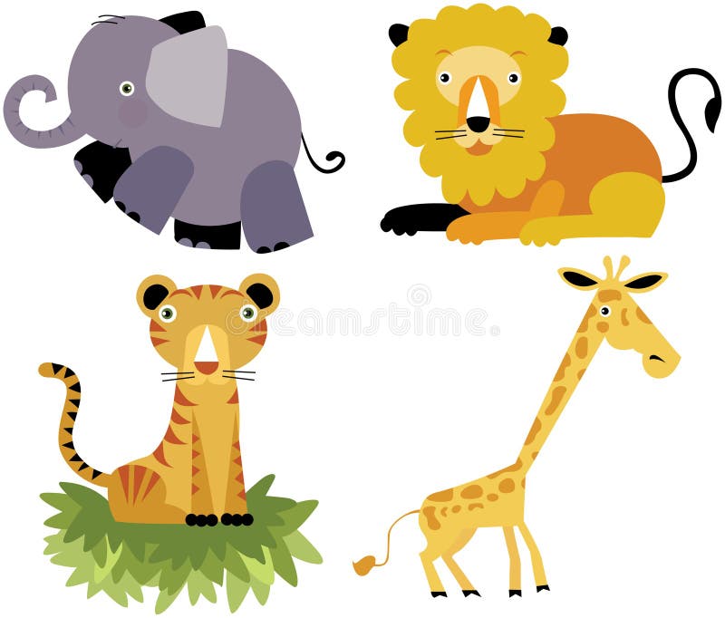 Safari cartoon animal vector set vector illustration Safari cartoon animal vector set vector illustration