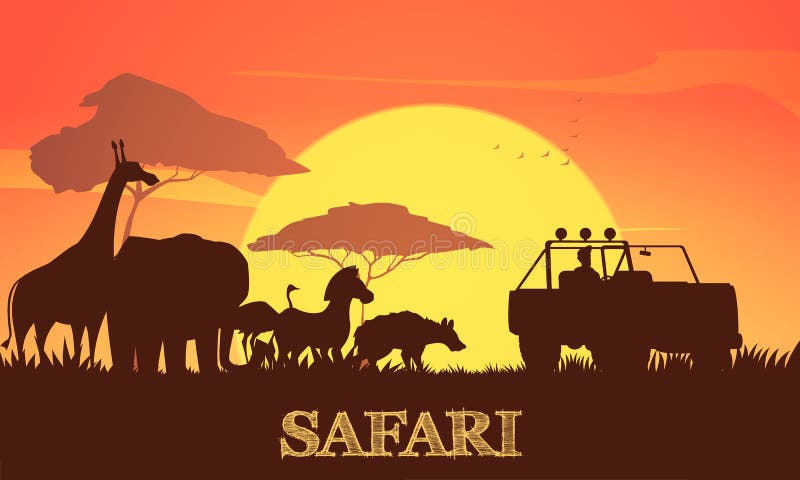 Safari Sunset Poster