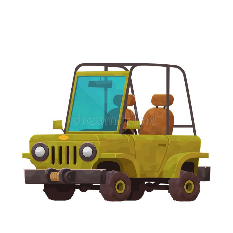 Safaribil i tecknad filmstil som isoleras på vit bakgrund royaltyfri illustrationer Safaribil i tecknad filmstil som isoleras på vit bakgrund royaltyfri illustrationer