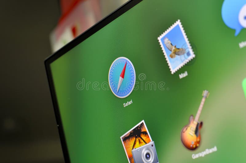 Safaripictogram op het computerscherm stock afbeelding Safaripictogram op het computerscherm stock afbeelding