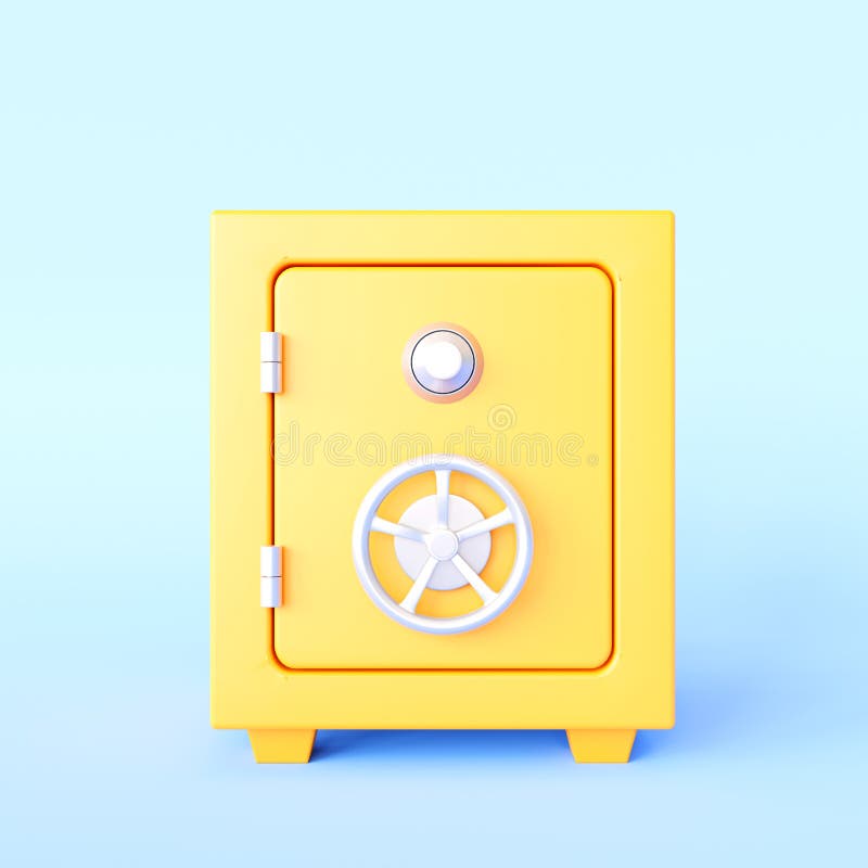 Safe box on blue background. Secure storage concept royalty free stock images