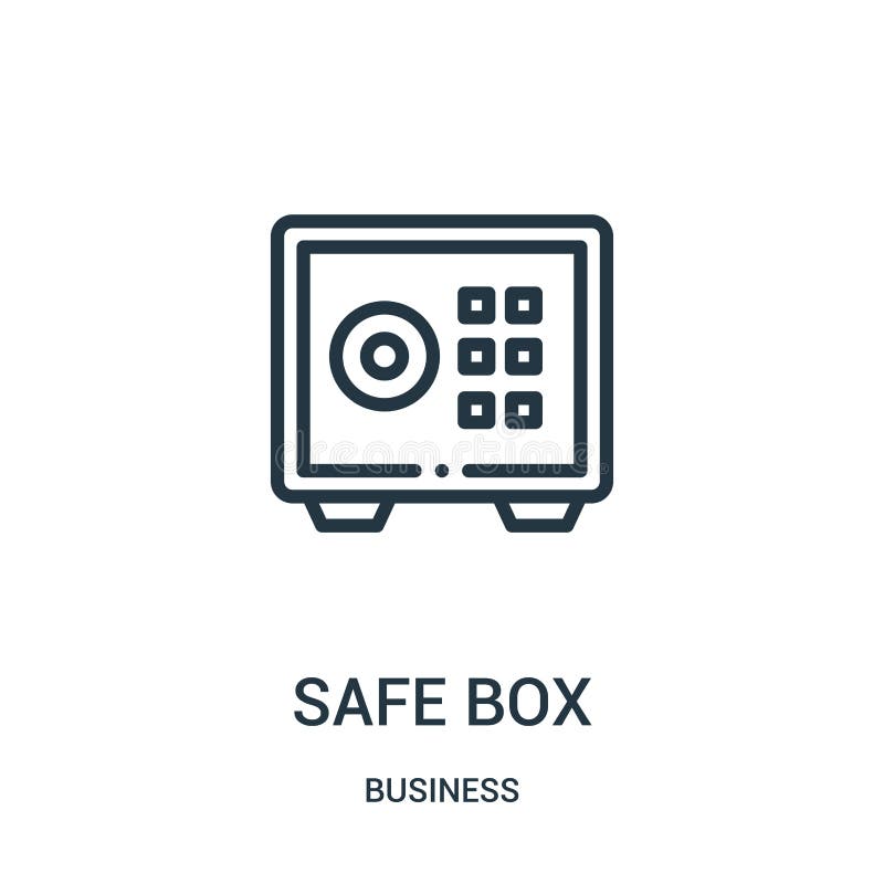 Safe Box Icon Vector from Business Collection. Thin Line Safe Box