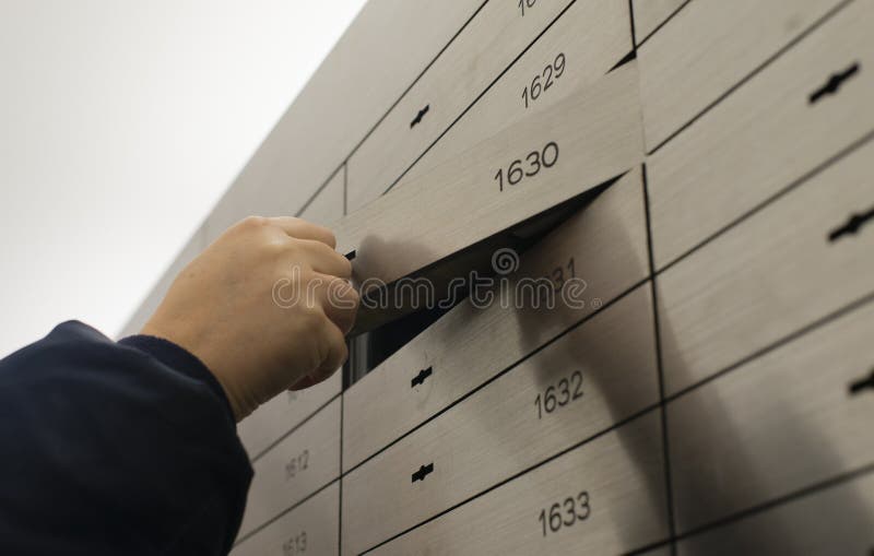 Safe Deposit Box Open in a Sure Safe Deposit Cell Stock Image Image