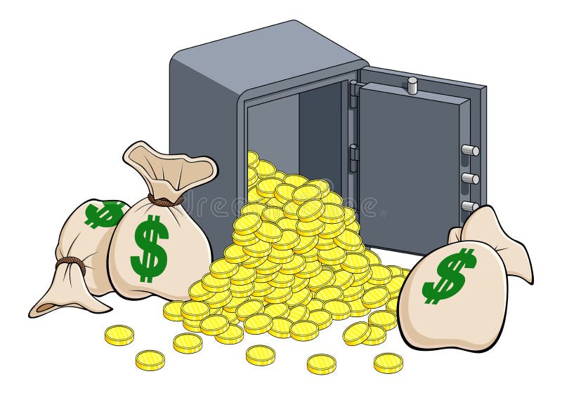 Safe with golden coins royalty free illustration Safe with golden coins royalty free illustration