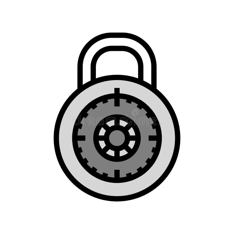 Safe Padlock Color Icon Vector Illustration Stock Vector Illustration