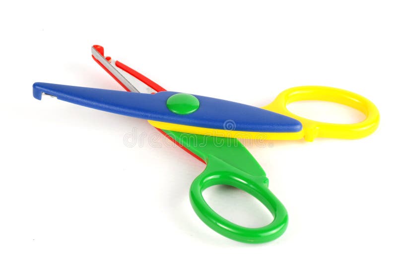 Plastic kids safety scissors isolated hi-res stock photography and