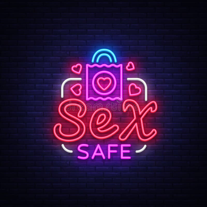 Safe Sex Design Template Safe Sex Condom Concept For Adults In Neon