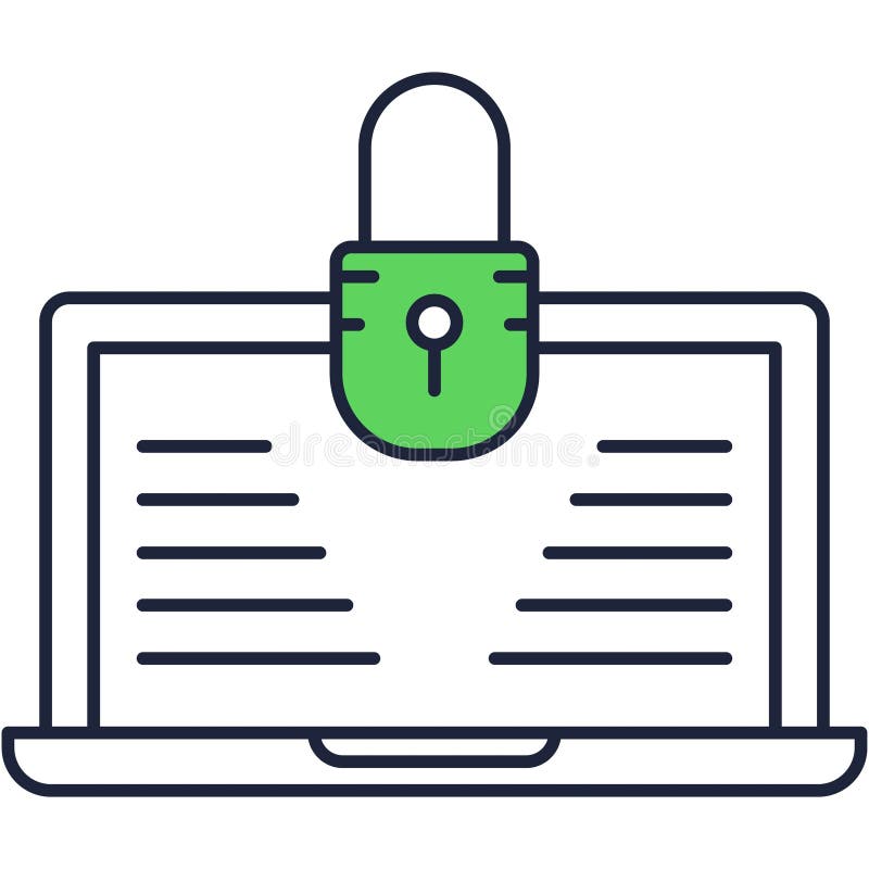 Safe user interface icon vector laptop on white stock illustration