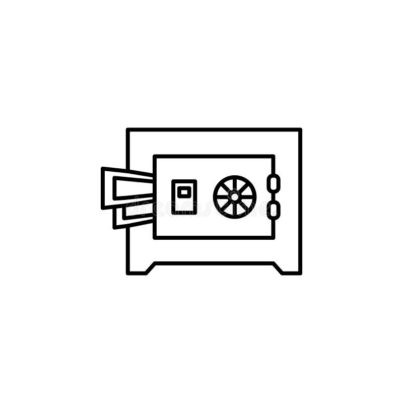 Safebox, εικονίδιο χρημάτων Στοιχείο του εικονιδίου νόμου και δικαιοσύνης Λεπτό εικονίδιο γραμμών για το σχέδιο ιστοχώρου και την διανυσματική απεικόνιση Safebox, εικονίδιο χρημάτων Στοιχείο του εικονιδίου νόμου και δικαιοσύνης Λεπτό εικονίδιο γραμμών για το σχέδιο ιστοχώρου και την διανυσματική απεικόνιση