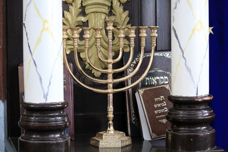 Menorah in the synagogue royalty free stock photography Menorah in the synagogue royalty free stock photography