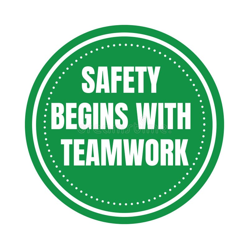 Safety Begins with Teamwork Symbol Icon Stock Illustration