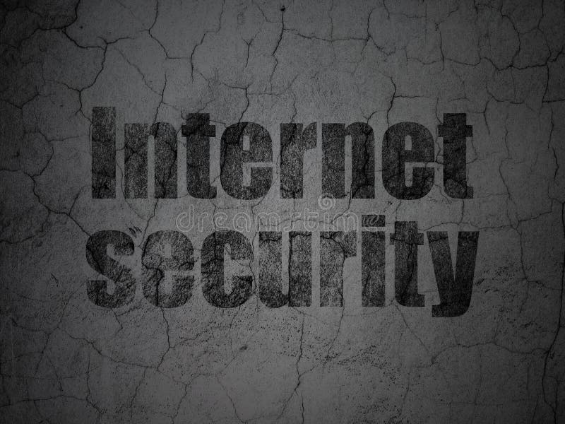 Safety concept: Internet Security on grunge wall background stock illustration