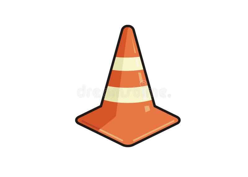 Safety Cone. Simple Flat Illustration. Stock Vector Illustration of