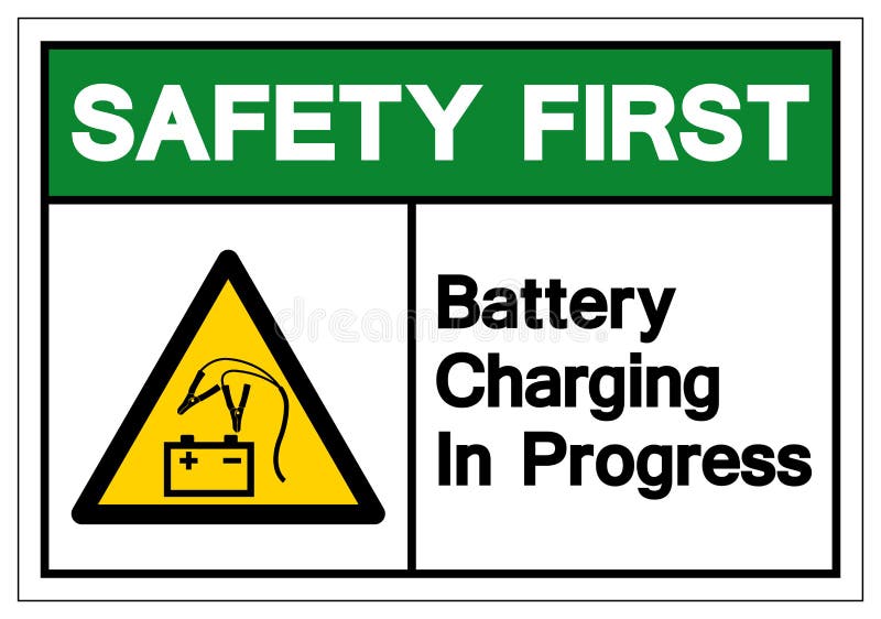 Safety First Battery Charging In Progress Symbol Sign Vector Illustration Isolate On White Background Label Eps10 Stock Vector Illustration Of Harmful Charger 144523930