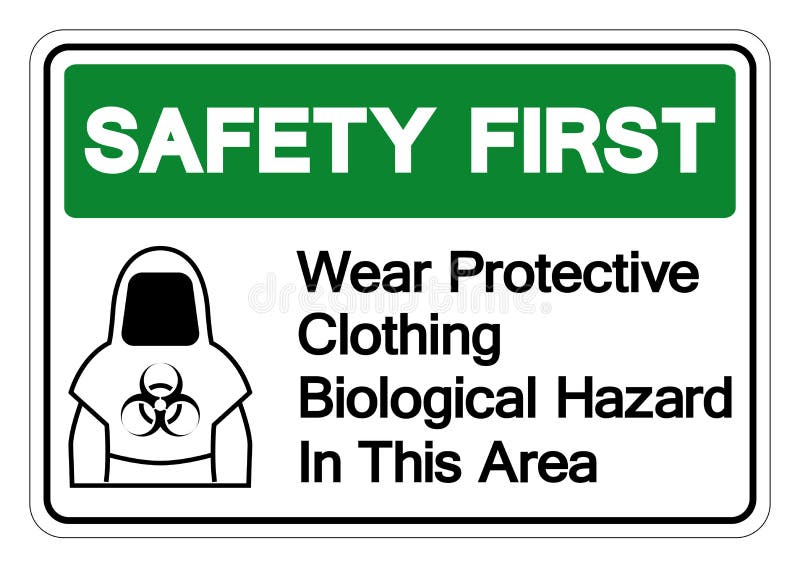 Safety First Protective Clothing Biological Hazard Symbol, Vector