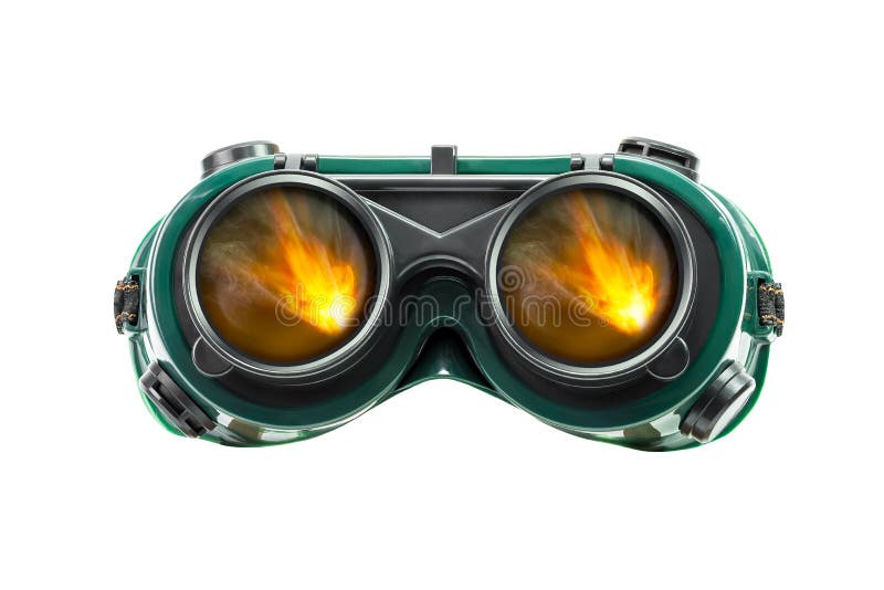 Safety Glasses and Fire Reflect Stock Image Image of guard, glass