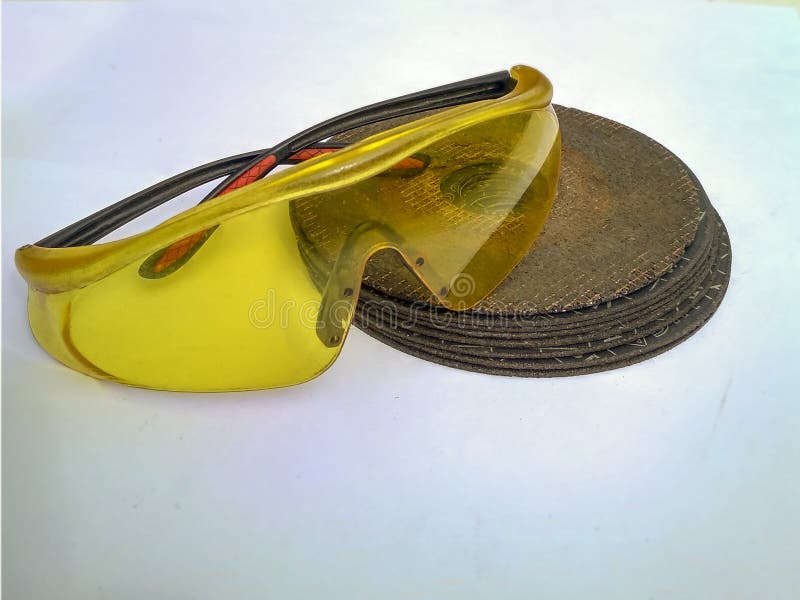 Safety Glasses and a Grinding Wheel Stock Photo Image of copy, care 116246070