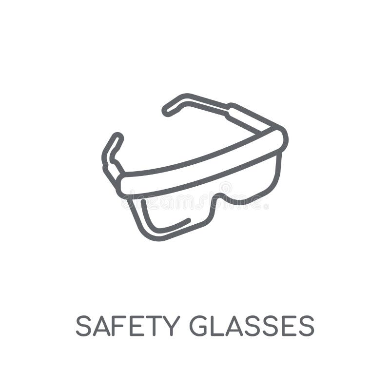 Safety Glasses Linear Icon. Modern Outline Safety Glasses Logo C Stock