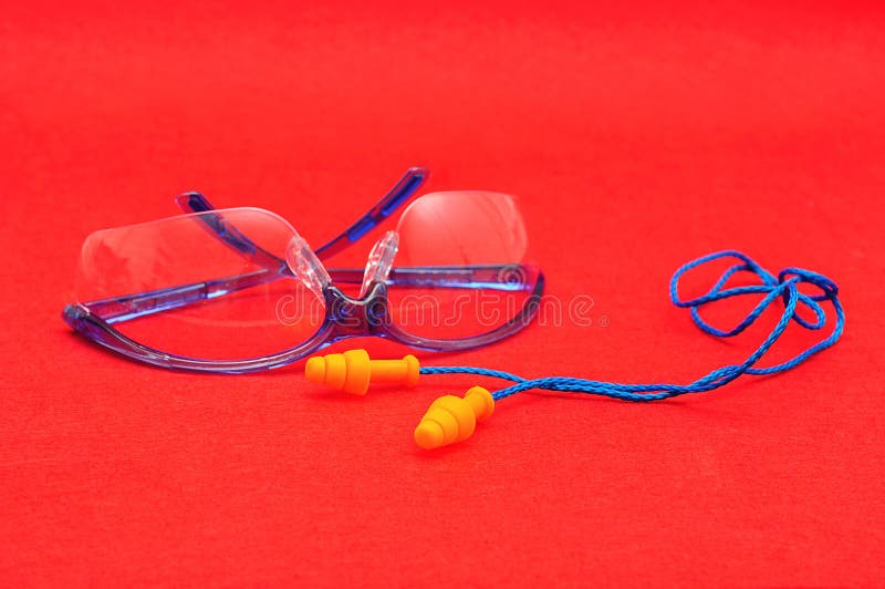 Safety Goggles and Ear Plugs Stock Image Image of danger, safeguard
