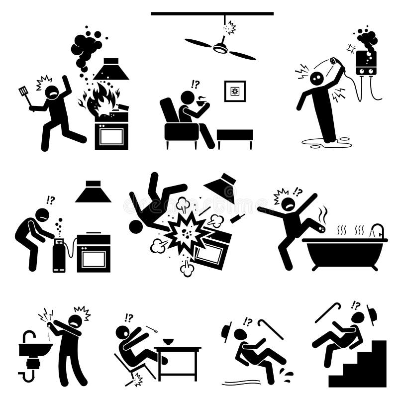 Safety hazard at home. stock vector. Illustration of burn - 87831235