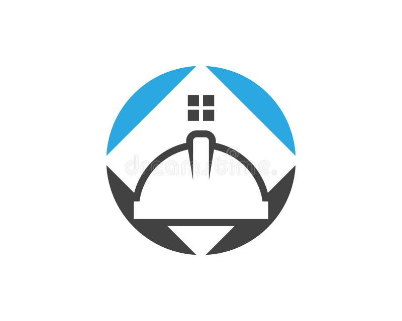 Helmet Safety Building Logo Design Template Stock Vector Illustration