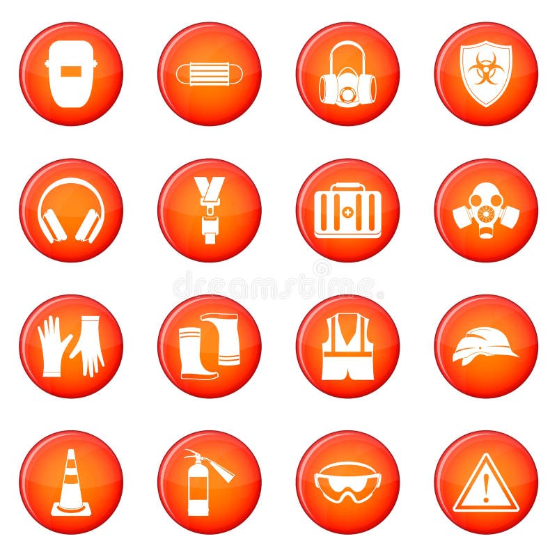 Safety icons vector set stock vector. Illustration of protective 85898961