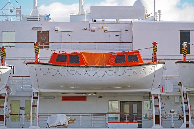 Safety Lifeboat on Deck of a Passenger Ship Stock Photo Image of