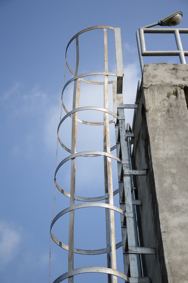 Safety Metal Ladder To Terrace Stock Photo Image of ladder