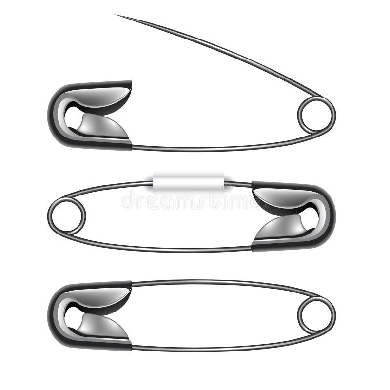 Safety Pin Isolated on White Vector Stock Vector Illustration of