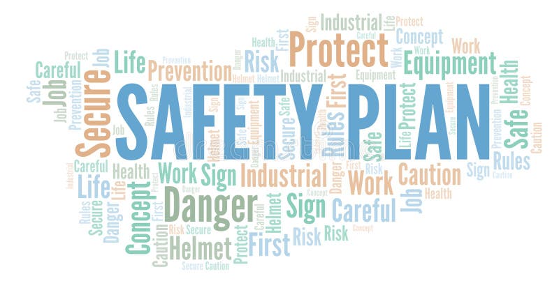 Safety Plan word cloud. stock illustration. Illustration of ...