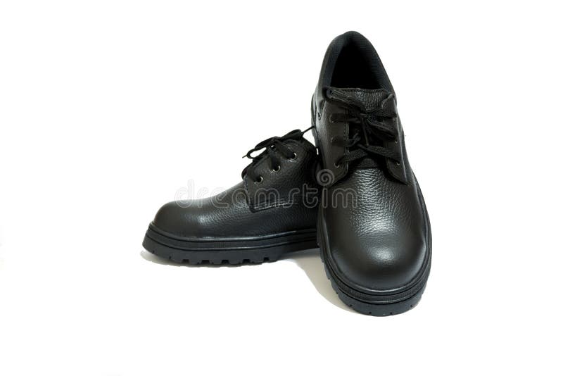 Safety Shoe Black on White Background Stock Image - Image of wear ...