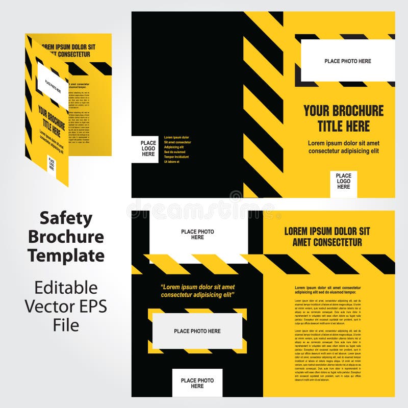 Safety Theme Brochure Template Design Stock Illustration Illustration