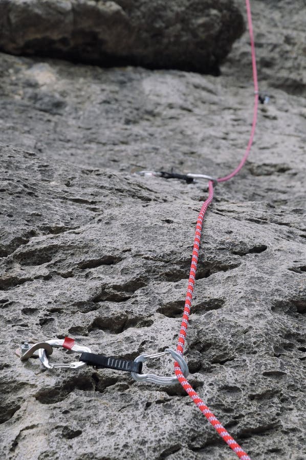 Carabiner and rope stock image. Image of mountain, macro - 34579465