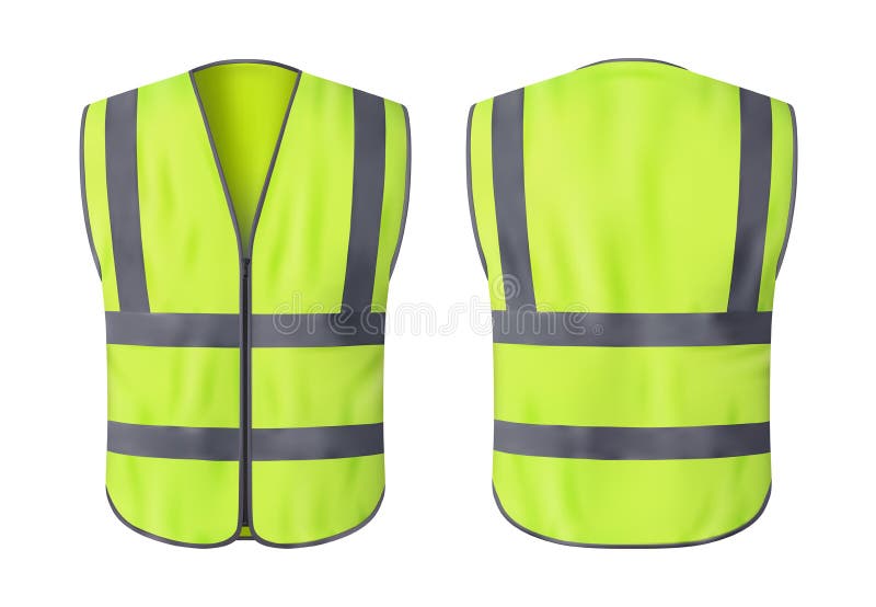 Safety Vest Jacket, Security, Traffic, Worker Wear Stock Vector ...