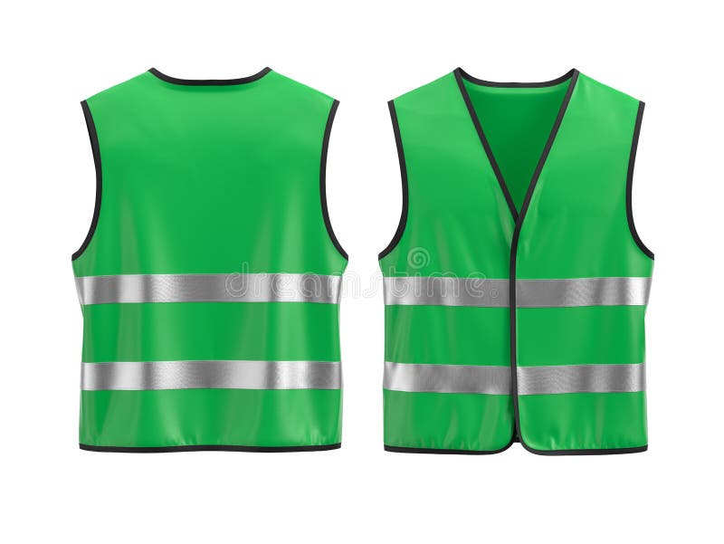 Safety Vest Mockup Front and Back View Stock Image - Image of orange ...